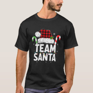 チームサンタレッドプレイドクリスマスファミリーマッチング Tシャツ