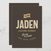 チームジェイデン ライフタイムメンバー 個人名カスタマイズ 招待状 (正面/裏面)