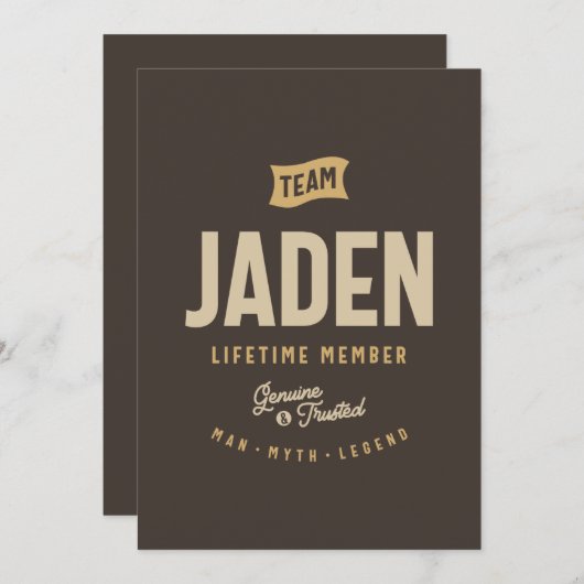 チームジェイデン ライフタイムメンバー 個人名 招待状 (正面/裏面)