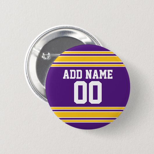 チームジャージーと名前をカスタムするとナンバーパープル 缶バッジ (正面&裏面)