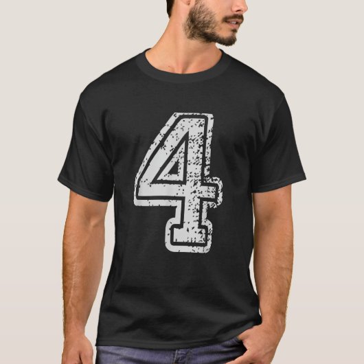 チームジャージー制服Number 4 Four School Sport B Tシャツ (正面)