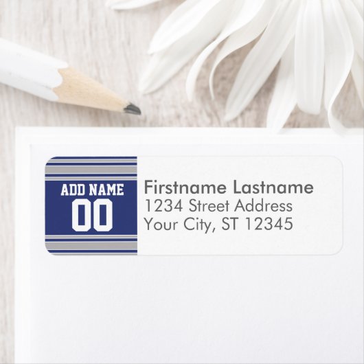 チームジャージー – 名前をカスタムする-差出人住所 ラベル (インサイチュ)