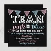 チームスピリットジェンダーが赤ちゃんシャワーを明らかにする招待状 招待状 (正面/裏面)