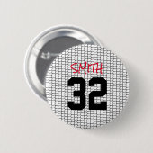 チームスピリット名前をカスタムするナンバーネットレッド白黒 缶バッジ (正面&裏面)