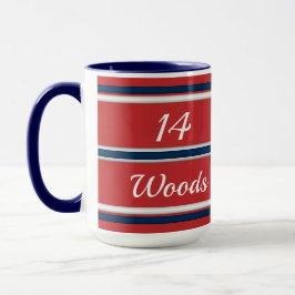 チームスピリット レッド ブルー スポーツ ストライプ  ウォーターボトル マグカップ