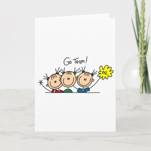 チームスポーツチアリーティングTシャツと贈り物 カード (正面)