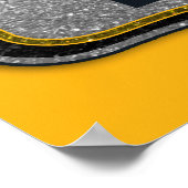 チームスポーツブラック&金ゴールドグリッターカレッジサッカー ポスター (角)