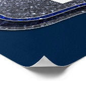 チームスポーツブルー&シルバーグリッターカレッジサッカー ポスター (角)