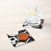 チームスポーツボール スクエアペーパーコースター (インサイチュ)