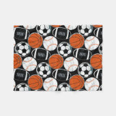 チームスポーツボール フリースブランケット (正面(横))