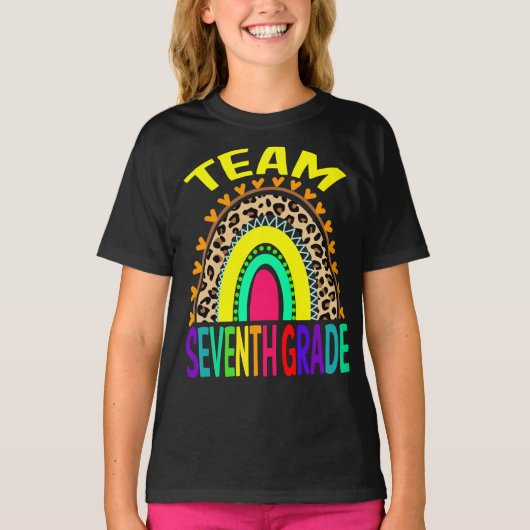 チームセブグレードレインボーヒョウ新学期 Tシャツ (正面)