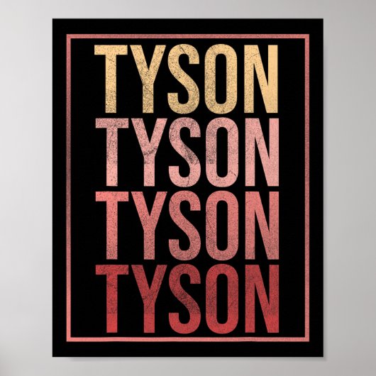 チームタイソンパーソナライズされたファミリー名Groovyヴィンテージ ポスター (正面)