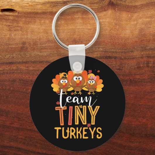 チームタイニーターキーナースターキーサンクスギビング秋N キーホルダー (正面)