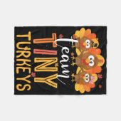 チームタイニーターキーナースターキーサンクスギビング秋N フリースブランケット (正面(横))