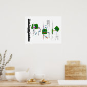 チームタンパク質合成（生物学） ポスター (キッチン)