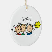 チームチアリーダーのTシャツおよびギフトは行きます セラミックオーナメント (右)