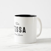 チームテッサの有効期間メンバパーソナライズされたー名 ツートーンマグカップ (正面右)