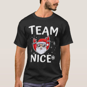 チームニースクリスマスパジャマファミリーグループサンタホリ Tシャツ