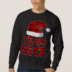 チームニースサンタレッドプレイドクロースクリスマスパジャマF スウェットシャツ