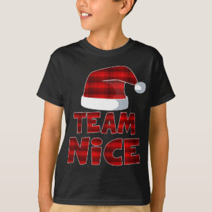 チームニースサンタレッドプレイドクロースクリスマスパジャマF Tシャツ
