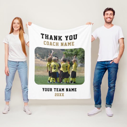 チームネーム写真とコーチに感謝 フリースブランケット (インサイチュ)
