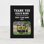 チームネーム写真とコーチカードに感謝 サンキューカード (正面)