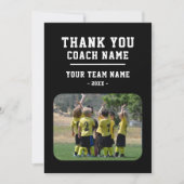 チームネーム写真とコーチカードに感謝 サンキューカード (正面)