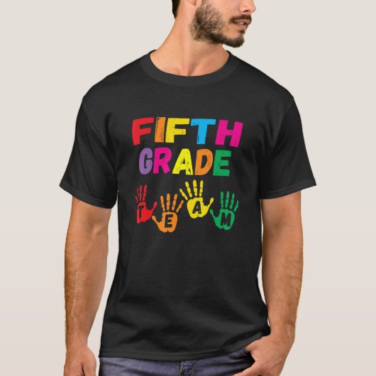 チームハンドプリント新学期第5級ティー Tシャツ (正面)