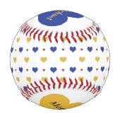 チームハートパーソナライズされた新規 野球ボール (裏面)