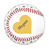 チームハートパーソナライズされた新規 野球ボール (正面左)