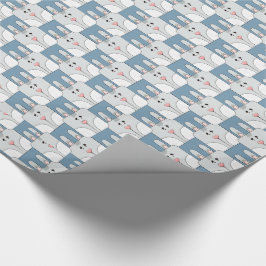 チームバニー顔 – グレーとブルーv2 ラッピングペーパー