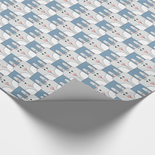 チームバニー顔 – グレーとブルーv2 ラッピングペーパー (コーナー)