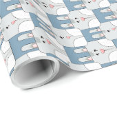 チームバニー顔 – グレーとブルーv2 ラッピングペーパー (ロールコーナー)