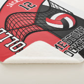 チームバレーボール🏐スポーツレッド、ホワイト、ブラック シェルパブランケット (3/4)