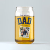 チームパパファミリー名1フォトスポーティなネイビーブルー ガラス缶