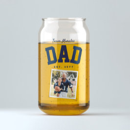 チームパパファミリー名1フォトスポーティなネイビーブルー ガラス缶