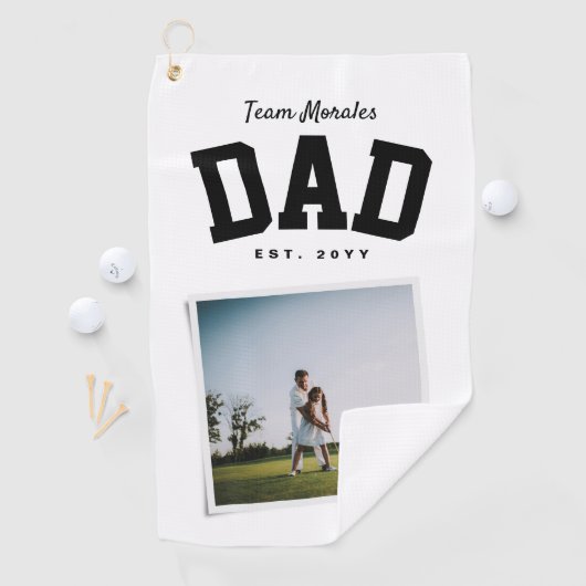 チームパパファミリー名1写真スポーティ ゴルフタオル (インサイチュ)