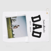 チームパパファミリー名1写真スポーティ ゴルフタオル (横)