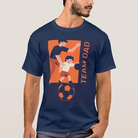 チームパパ遊ズのサッカーデザイン Tシャツ (正面)