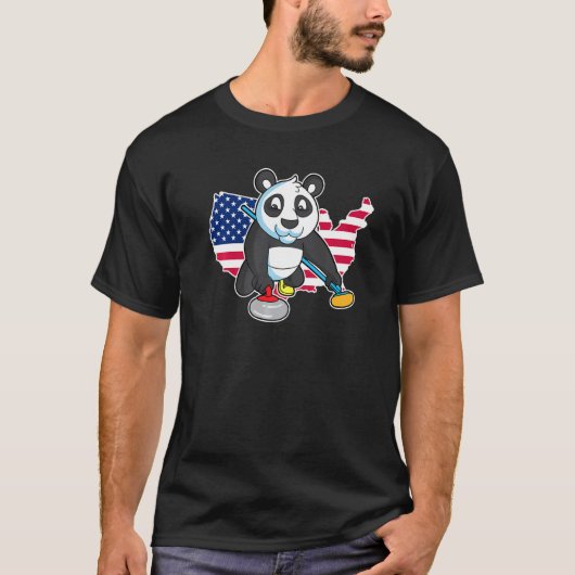チームパンダベアーカーリング米国アメリカキッズボーイズガール Tシャツ (正面)
