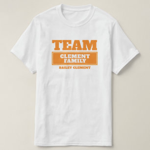 チームパーソナライズされたオレンジの家族またはグループTシャツ Tシャツ