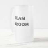 チームパーソナライズされたグルームマグ フロストグラスビールジョッキ (正面左)