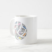 チームパーソナライズされたネットボールマグ コーヒーマグカップ (正面左)