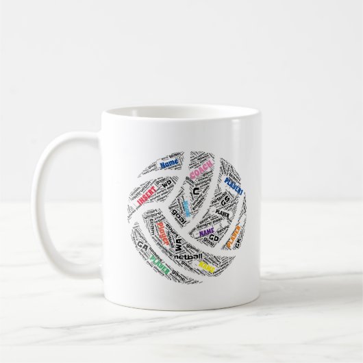 チームパーソナライズされたネットボールマグ コーヒーマグカップ (左)
