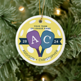チームパーソナライズされたピックボールのクリスマスオーナメント セラミックオーナメント