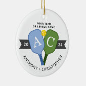 チームパーソナライズされたプレーヤーピックボールオーナメント セラミックオーナメント (右)