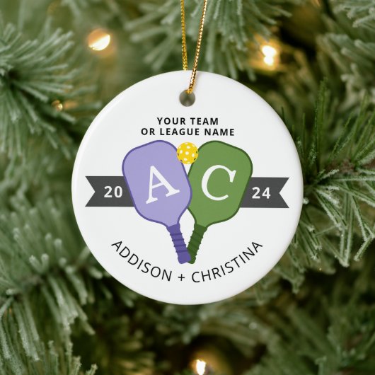 チームパーソナライズされたプレーヤーピックボールオーナメント セラミックオーナメント (ツリー)