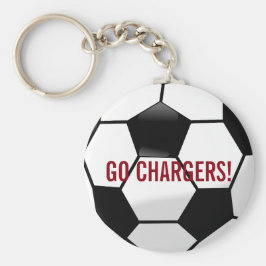 チームパーソナライズされた名とチーム番号の付いたサッカーボール キーホルダー