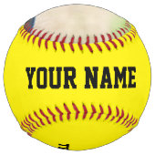 チームパーソナライズされた名番号日付写真ソフトボール ソフトボール (裏面)