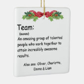 チームパーソナライズされた定義の従業員の評価 セラミックオーナメント (右)